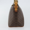 CELINE Macadam Canvas Hand Bag PVC Leather Brown Gold Auth 143725-4