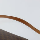 CELINE Macadam Canvas Hand Bag PVC Leather Brown Gold Auth 143725-8