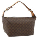 CELINE Macadam Canvas Hand Bag PVC Leather Brown Gold Auth 143726-1