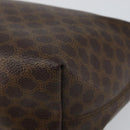 CELINE Macadam Canvas Hand Bag PVC Leather Brown Gold Auth 143726-12