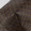 CELINE Macadam Canvas Hand Bag PVC Leather Brown Gold Auth 143726-13