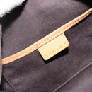 CELINE Macadam Canvas Hand Bag PVC Leather Brown Gold Auth 143726-15