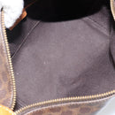 CELINE Macadam Canvas Hand Bag PVC Leather Brown Gold Auth 143726-16