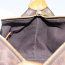 CELINE Macadam Canvas Hand Bag PVC Leather Brown Gold Auth 143726-17