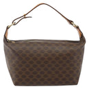 CELINE Macadam Canvas Hand Bag PVC Leather Brown Gold Auth 143726-2