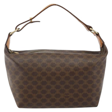 CELINE Macadam Canvas Hand Bag PVC Leather Brown Gold Auth 143726 - 0