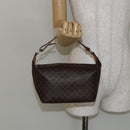 CELINE Macadam Canvas Hand Bag PVC Leather Brown Gold Auth 143726-21