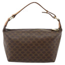 CELINE Macadam Canvas Hand Bag PVC Leather Brown Gold Auth 143726-3