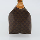 CELINE Macadam Canvas Hand Bag PVC Leather Brown Gold Auth 143726-4