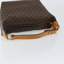 CELINE Macadam Canvas Hand Bag PVC Leather Brown Gold Auth 143726-7