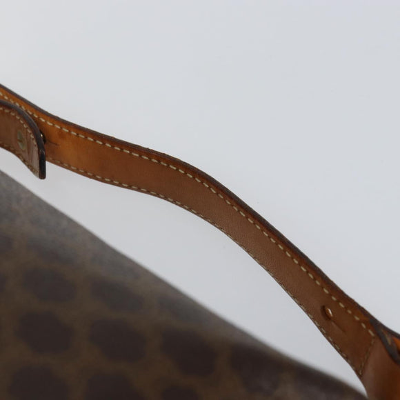 CELINE Macadam Canvas Hand Bag PVC Leather Brown Gold Auth 143726