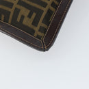 FENDI Zucca Canvas Clutch Bag Black Brown Auth 143727-16