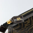 FENDI Zucca Canvas Clutch Bag Black Brown Auth 143727-9