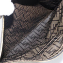 FENDI Zucca Canvas Clutch Bag Black Brown Auth 143727-10