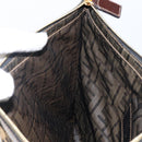 FENDI Zucca Canvas Clutch Bag Black Brown Auth 143727-11