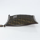 FENDI Zucca Canvas Clutch Bag Black Brown Auth 143727-4