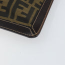 FENDI Zucca Canvas Clutch Bag Black Brown Auth 143727-7