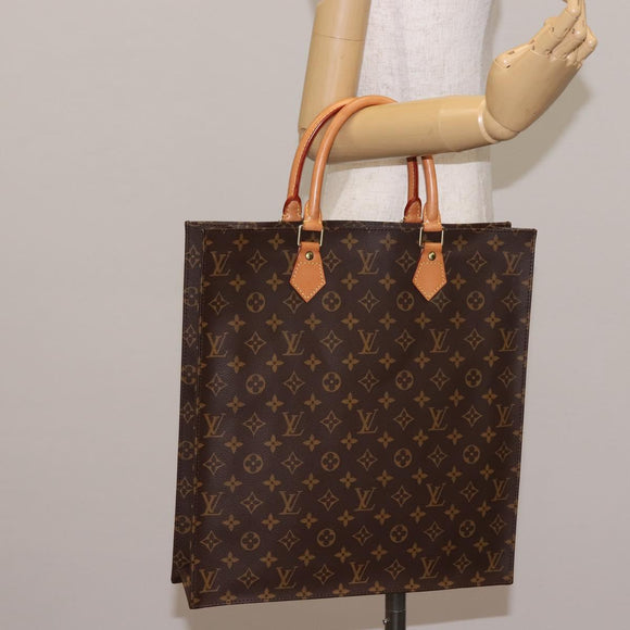 LOUIS VUITTON Monogram Sac Plat Hand Bag M51140 LV Auth 143740