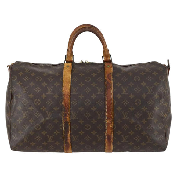 LOUIS VUITTON Monogram Keepall Bandouliere 50 Boston Bag M41416 LV Auth 143742