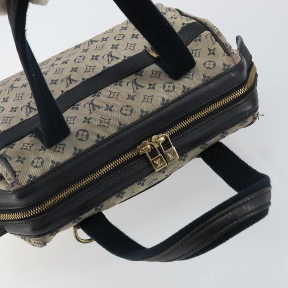 LOUIS VUITTON Monogram Mini Josephine PM Hand Bag Blue M92049 LV Auth 143753