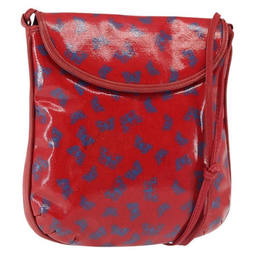 BOTTEGA VENETA Butterfly Shoulder Bag PVC Canvas Red Gold Auth 143758