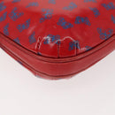 BOTTEGA VENETA Butterfly Shoulder Bag PVC Canvas Red Gold Auth 143758-11