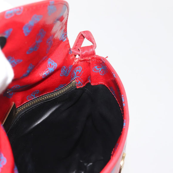 BOTTEGA VENETA Butterfly Shoulder Bag PVC Canvas Red Gold Auth 143758