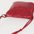 BOTTEGA VENETA Butterfly Shoulder Bag PVC Canvas Red Gold Auth 143758-6