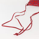 BOTTEGA VENETA Butterfly Shoulder Bag PVC Canvas Red Gold Auth 143758-7