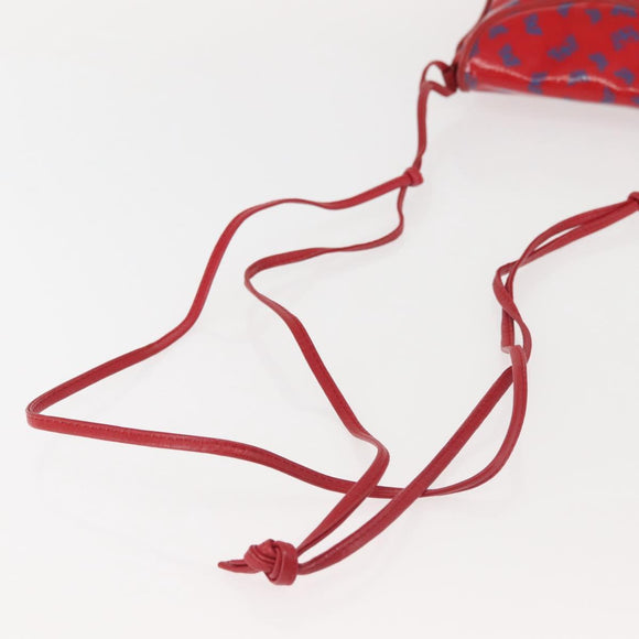 BOTTEGA VENETA Butterfly Shoulder Bag PVC Canvas Red Gold Auth 143758