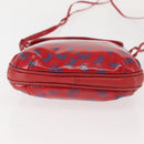 BOTTEGA VENETA Butterfly Shoulder Bag PVC Canvas Red Gold Auth 143758-9