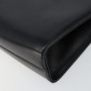 Salvatore Ferragamo Gancini Chain Shoulder Bag Leather Black Gold Auth 143759-15