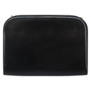 Salvatore Ferragamo Gancini Chain Shoulder Bag Leather Black Gold Auth 143759-2