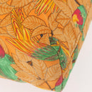 HERMES Tote Bag Canvas Orange Green Auth 143760-9