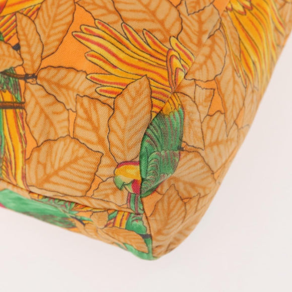 HERMES Tote Bag Canvas Orange Green Auth 143760