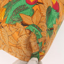 HERMES Tote Bag Canvas Orange Green Auth 143760-15