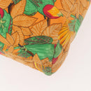 HERMES Tote Bag Canvas Orange Green Auth 143760-16