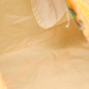 HERMES Tote Bag Canvas Orange Green Auth 143760-10