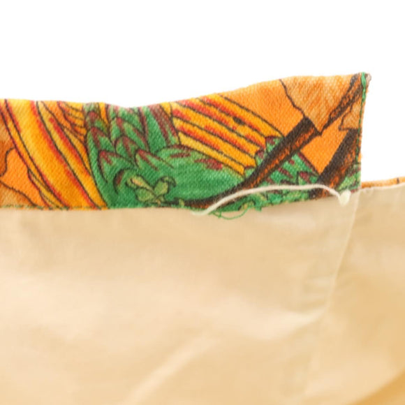 HERMES Tote Bag Canvas Orange Green Auth 143760