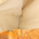 HERMES Tote Bag Canvas Orange Green Auth 143760-12