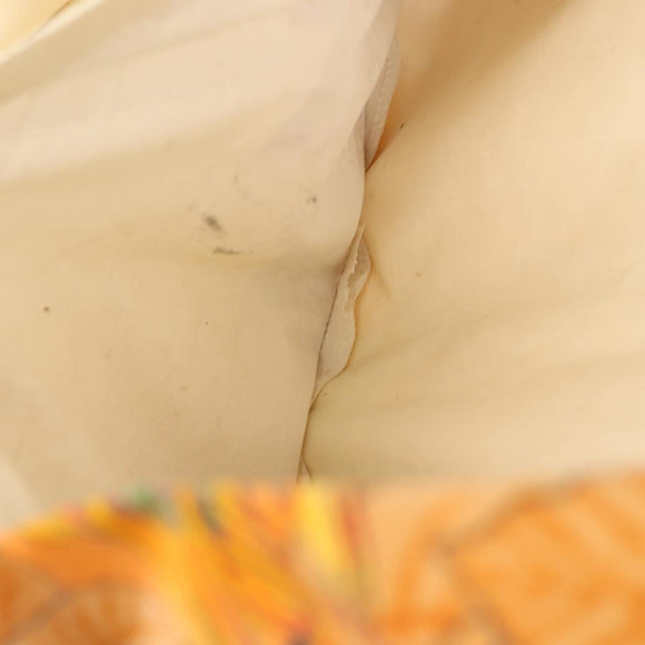 HERMES Tote Bag Canvas Orange Green Auth 143760