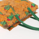 HERMES Tote Bag Canvas Orange Green Auth 143760-6