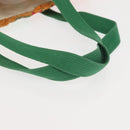 HERMES Tote Bag Canvas Orange Green Auth 143760-7