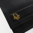 Christian Dior Clutch Bag Leather Black Gold Auth 143761-8