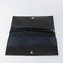Christian Dior Clutch Bag Leather Black Gold Auth 143761-9