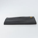 Christian Dior Clutch Bag Leather Black Gold Auth 143761-5