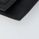 Christian Dior Clutch Bag Leather Black Gold Auth 143761-14