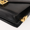 CELINE Horse Carriage Shoulder Bag Leather Black Gold Auth 143763-14
