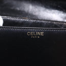 CELINE Horse Carriage Shoulder Bag Leather Black Gold Auth 143763-18