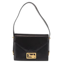 CELINE Horse Carriage Shoulder Bag Leather Black Gold Auth 143763-13